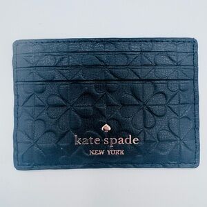Kate Spade Black Leather Textured Cardholder | Brand New with Tags